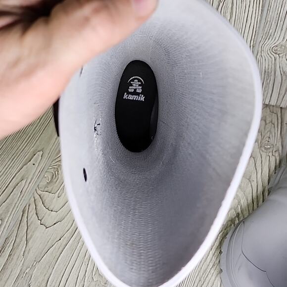 Kamik Jennifer Light Grey Charcoal Tall Rain Boots Womens Size 6 - Picture 14 of 16